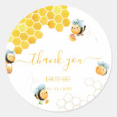 Sticker Rond 1er Merci d'anniversaire d'abeilles (Devant)