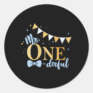 Sticker Rond 1Er Petit Bleu-Or M. Py À Un Dernier