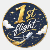 Sticker Rond 1er vol avion (Devant)