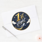 Sticker Rond 1er vol avion (Enveloppe)