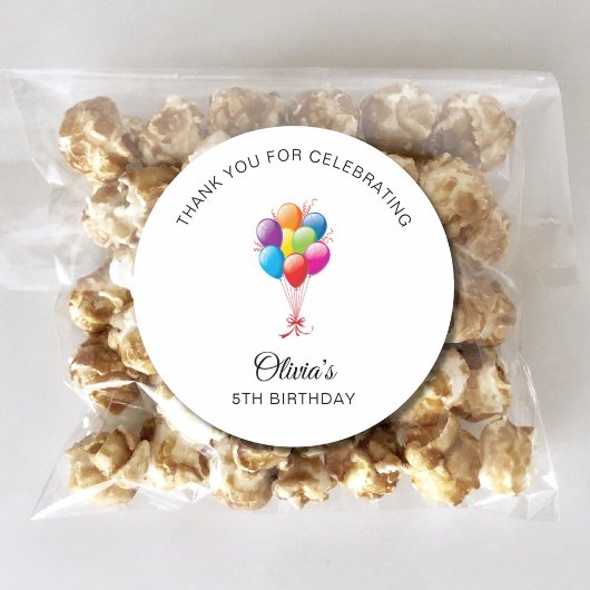 Sticker Rond 1ère 2e 3e 4e 6e 7e 8e fête d'anniversaire