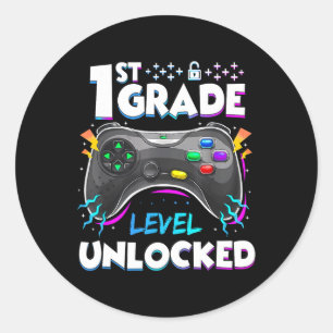 Sticker Rond 1ère année déverrouillée Retour à l'école Premier 