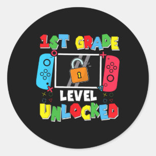 Sticker Rond 1ère année déverrouillée Retour à l'école Premier 