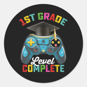 Sticker Rond 1ère année Niveau Complet Graduation Jeu Gamer
