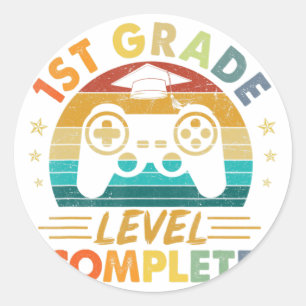 Sticker Rond 1ère année Niveau de diplôme Terminé Gamer Graduat