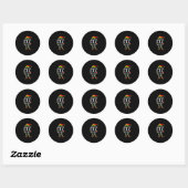 Sticker Rond 1ère classe Elf Squad Funny Enseignant élémentaire (Feuille)