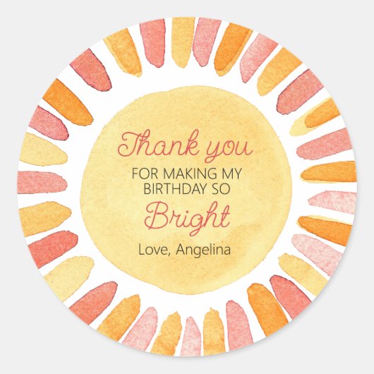 Sticker Rond 1ère excursion autour du Merci de fête d'anniversa (Devant)