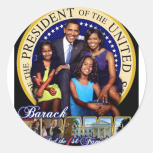 Sticker Rond 1ère famille Barack Obama