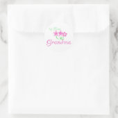 Sticker Rond 1ère Fleurs Grandma-Rose (Sac)