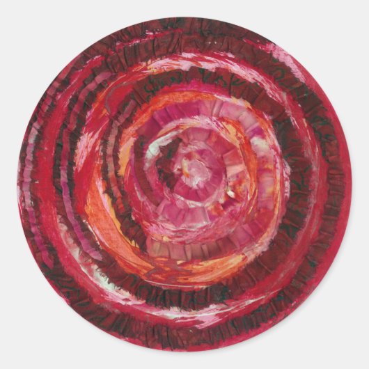 Sticker Rond 1ère racine Chakra Red Paint-Fabric #2 (Devant)