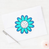 Sticker Rond 1Fille de volley-ball Aqua (Enveloppe)