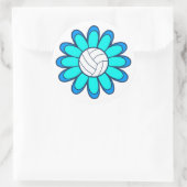 Sticker Rond 1Fille de volley-ball Aqua (Sac)