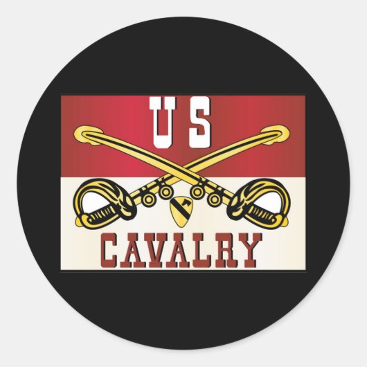 Sticker Rond 1re bannière de la division CAVALRY (Devant)