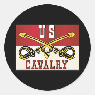 Sticker Rond 1re bannière de la division CAVALRY