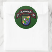 Sticker Rond 1re Bn, 75e Régiment de Rangers - Airborne (Sac)