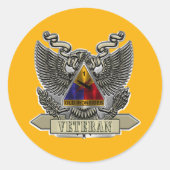 Sticker Rond 1re division blindée Ancien combattant (Devant)