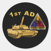 Sticker Rond 1re division blindée « Old Ironsides » (Devant)