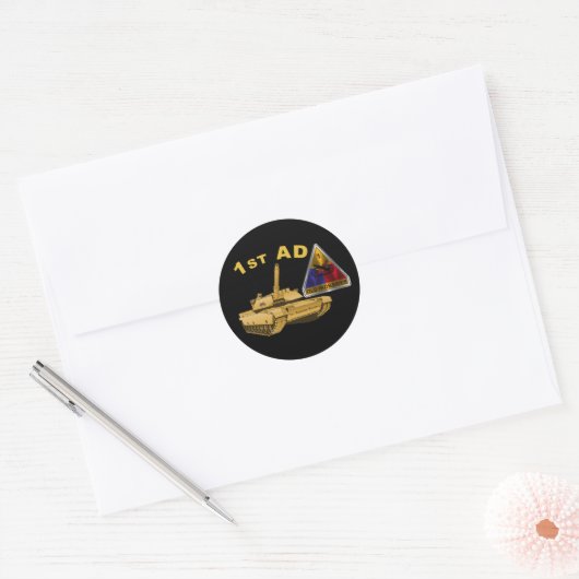 Sticker Rond 1re division blindée « Old Ironsides » (Enveloppe)