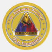 Sticker Rond 1re division blindée « Old Ironsides » (Devant)