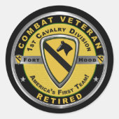 Sticker Rond 1re division de cavalerie 1re CAV Retraitée (Devant)