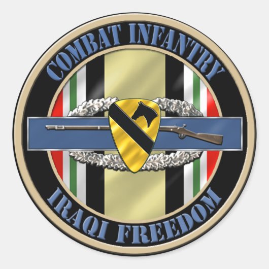 Sticker Rond 1re Division de cavalerie OIF d'infanterie (Devant)