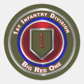 Sticker Rond 1re division d'infanterie "Big Red One" (Devant)