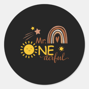 Sticker Rond 1St Boho Rainbow Little Mr One-Derful Py