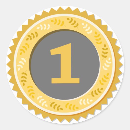 Sticker Rond 1st Place Gold Medal Dark (Devant)