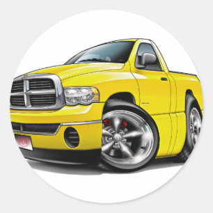 Sticker Rond 2003-09 Camion Jaune Dodge Ram