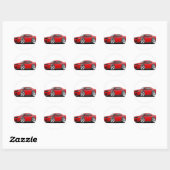Sticker Rond 2009-11 Challenger RT Red-Black Car (Feuille)