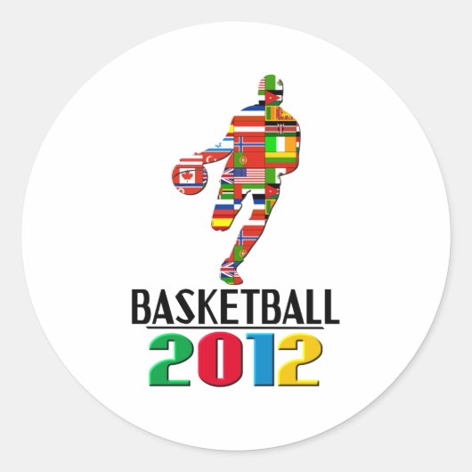 Sticker Rond 2012 : Basket-ball (Devant)