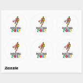 Sticker Rond 2012 : Basket-ball (Feuille)