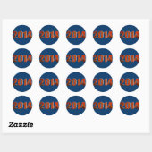 STICKER ROND 2014 (Feuille)