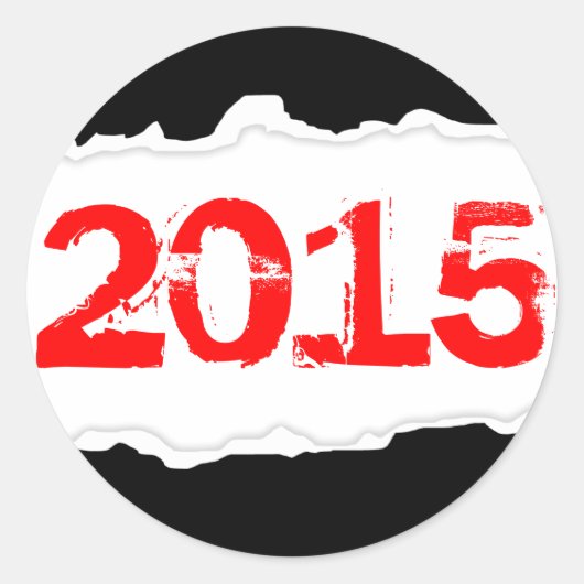Sticker Rond 2015 (papier déchiré) (Devant)