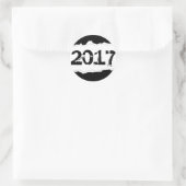 Sticker Rond 2017 (papier déchiré) (Sac)