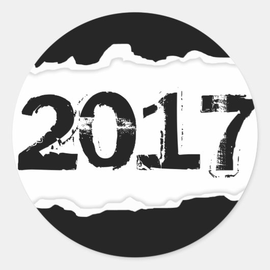 Sticker Rond 2017 (papier déchiré) (Devant)