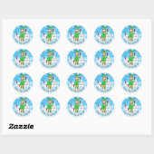 Sticker Rond 2020 a été Elfed Up, Funny Elf dans Facemask (Feuille)