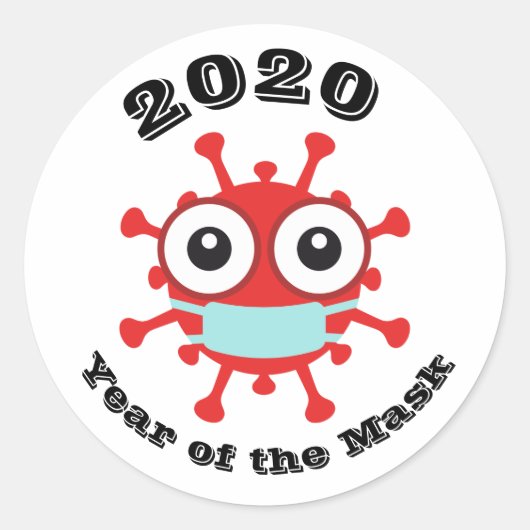 Sticker Rond 2020 Année du Masque (Devant)