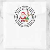 Sticker Rond 2020 Covid Christmas Père Noël Adresse de retour (Sac)