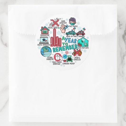 Sticker Rond 2020 Par An Pour Se Souvenir Des Points Forts Stic (Sac)