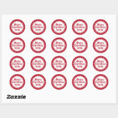 Sticker Rond 2020 serrure convid pandémie Noël rouge blanc (Feuille)