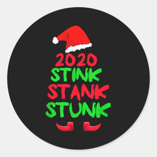 Sticker Rond 2020 Stink Stank Stunk Funny Christmas (Devant)