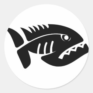 Sticker Rond 2021112006 Piranha (Animaux)