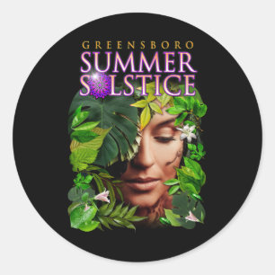 Sticker Rond 2022 Greensboro Summer Solstice Festival Souvenir