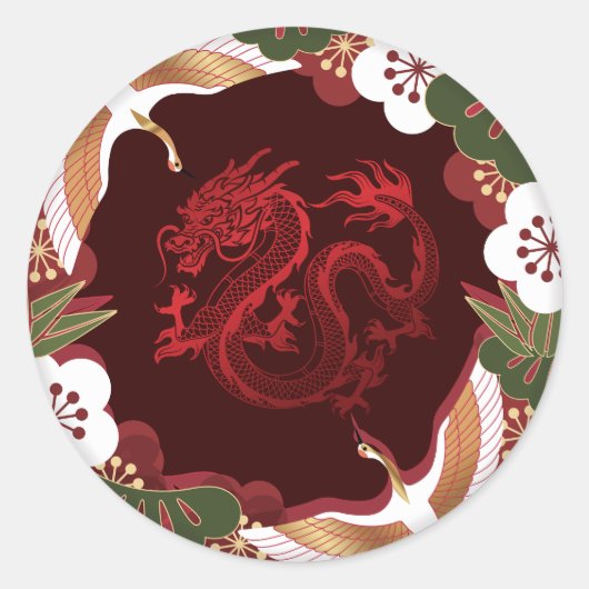 Sticker Rond 2024, Année Dragon (Devant)