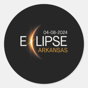 Sticker Rond 2024 Arkansas Totalité Eclipse Arkansas Solar 2024