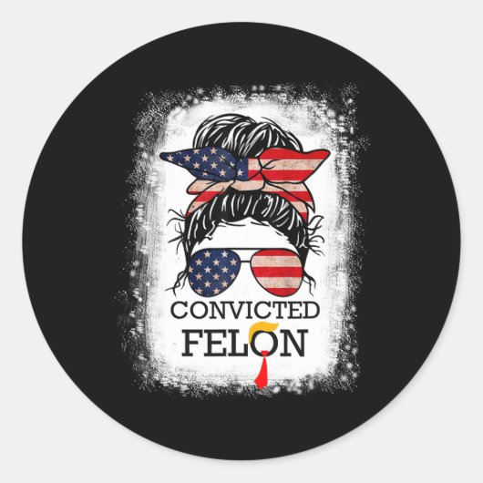 Sticker Rond 2024 Condamné Felon&# ; (Devant)
