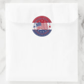 Sticker Rond 2024 États-Unis Drapeau Liberté, Égalité, Justice  (Sac)