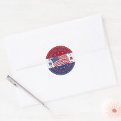 Sticker Rond 2024 États-Unis Drapeau Liberté, Égalité, Justice  (Enveloppe)
