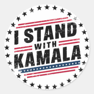 Sticker Rond 2024 Kamala Harris Madame la Présidente USA Vote